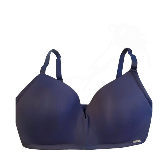 Nautica Intimates Navy Blue Nylon Padded Bra Size 38 C Wire Free - Picture 1 of 7